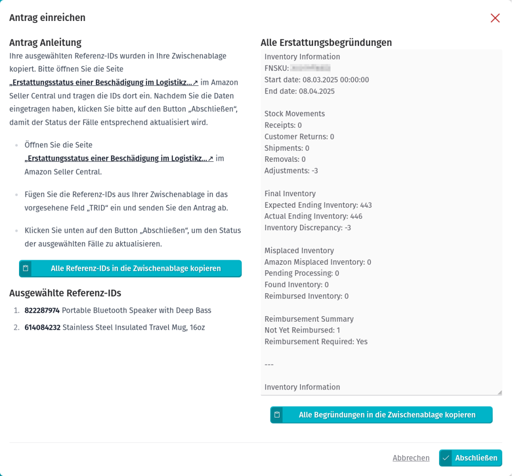 eSagu - Lost&Found für Amazon - Fall einreichen