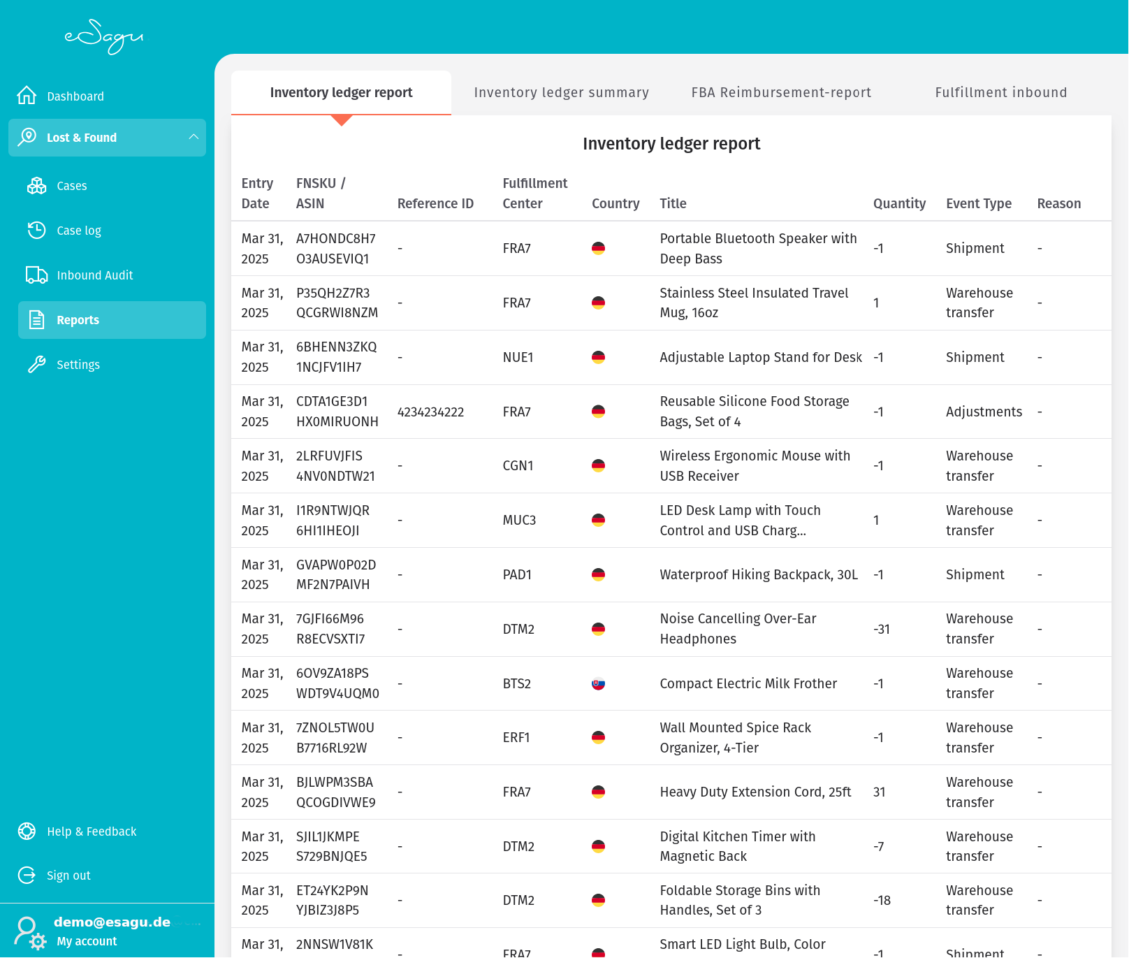 Inventory Ledger Reports