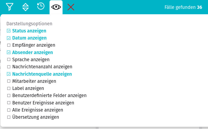 Anpassen, was Sie sehen möchten: Anzeige- und Filteroptionen