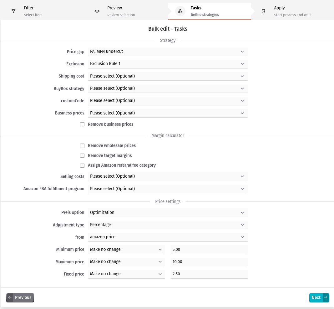 Bulk Edit - Assigning a Business Price Tier to All Items
