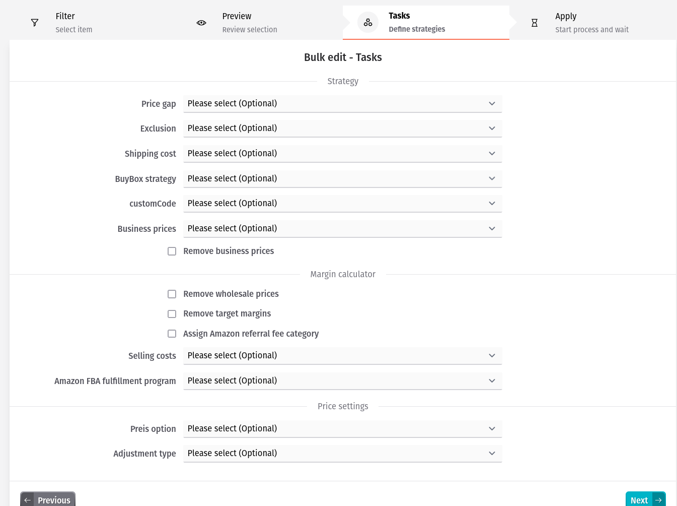 Bulk Edit - Tasks