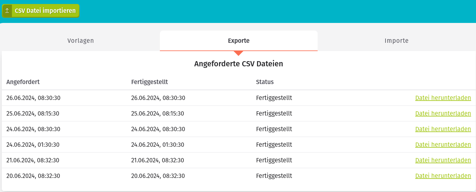 CSV Dateien - Export