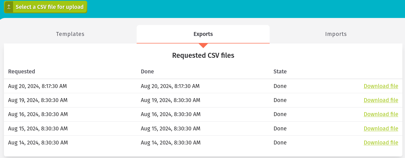 CSV Files - Requesting