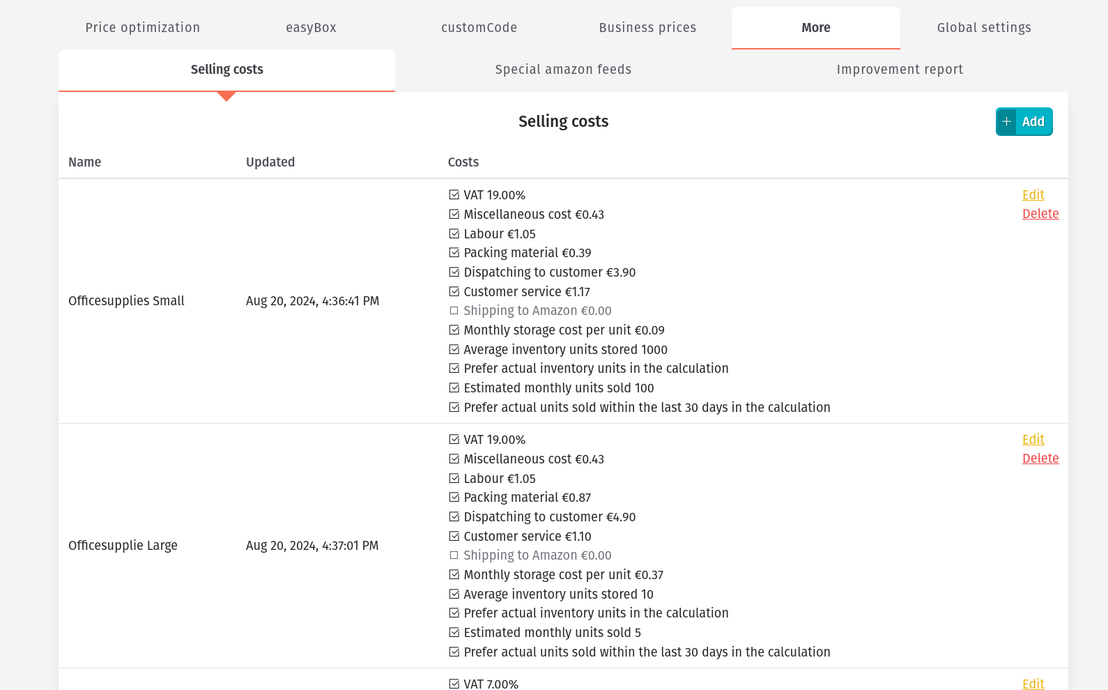 Strategies - More - Selling costs