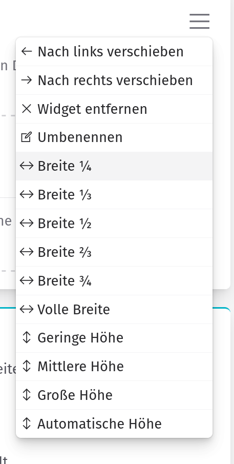 Widgets - Hinzufügen