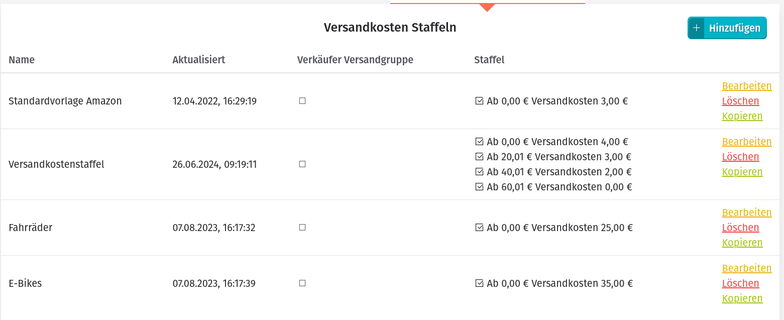Strategie - Versandkosten