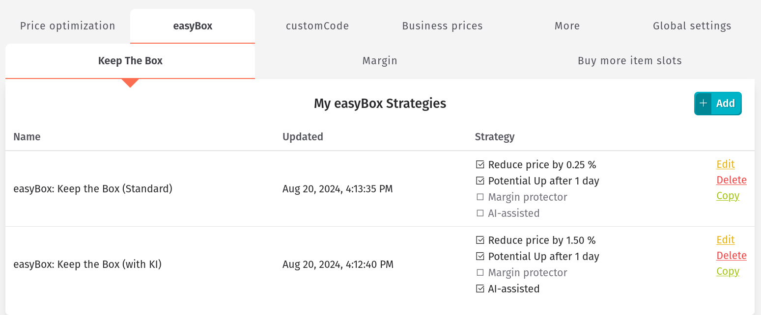 Strategies - easyBox