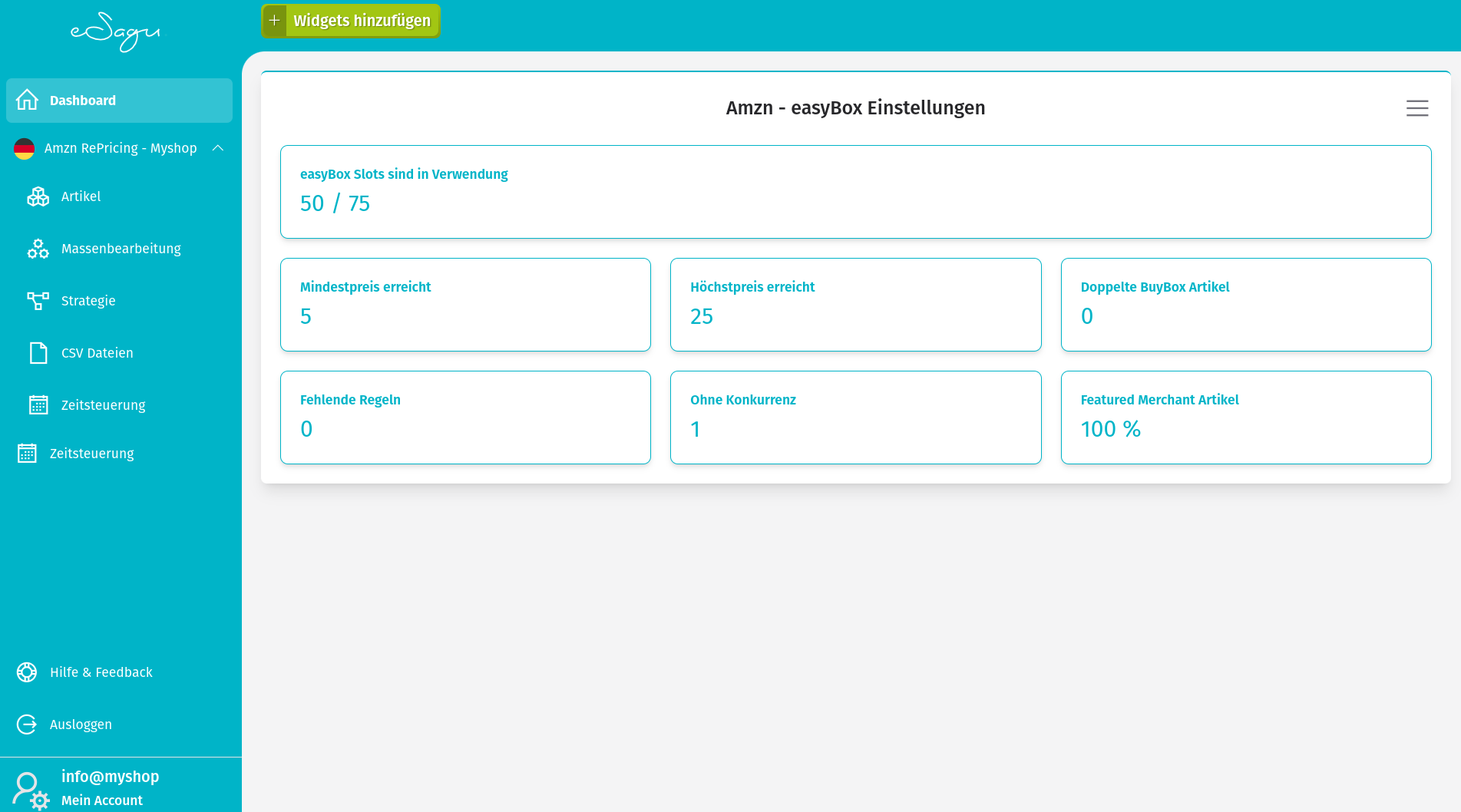 Widgets - EasyBox Einstellungen