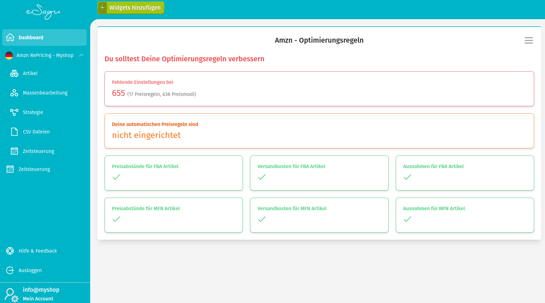 Widgets - Optimierungsregeln