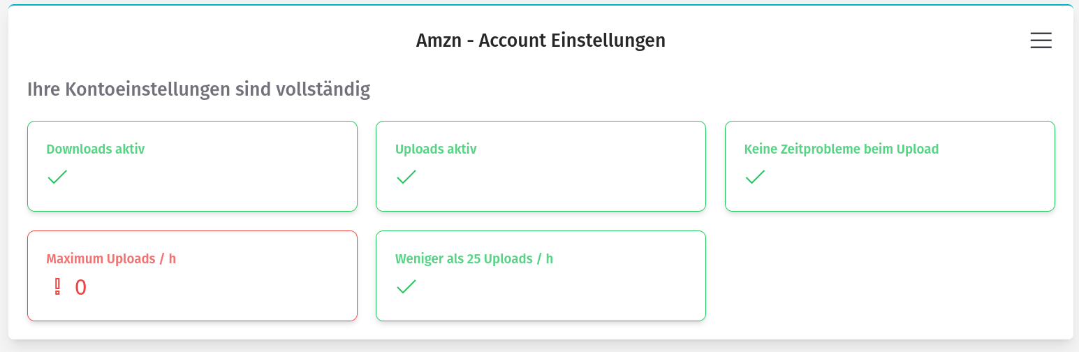 Widgets - Account-Einstellungen