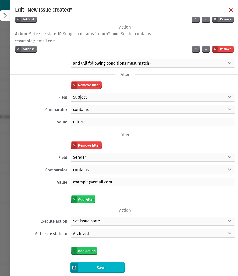 Set different issue states on different conditions