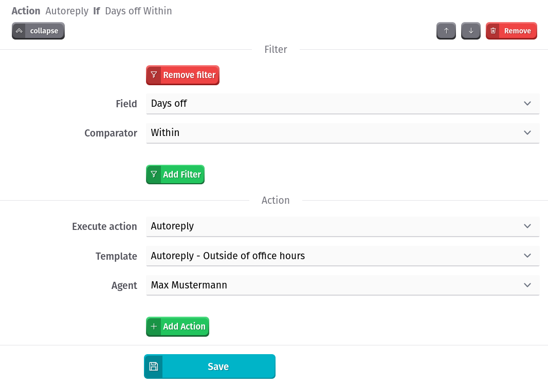 Example of workflow for autoresponse on not working days(holidays)