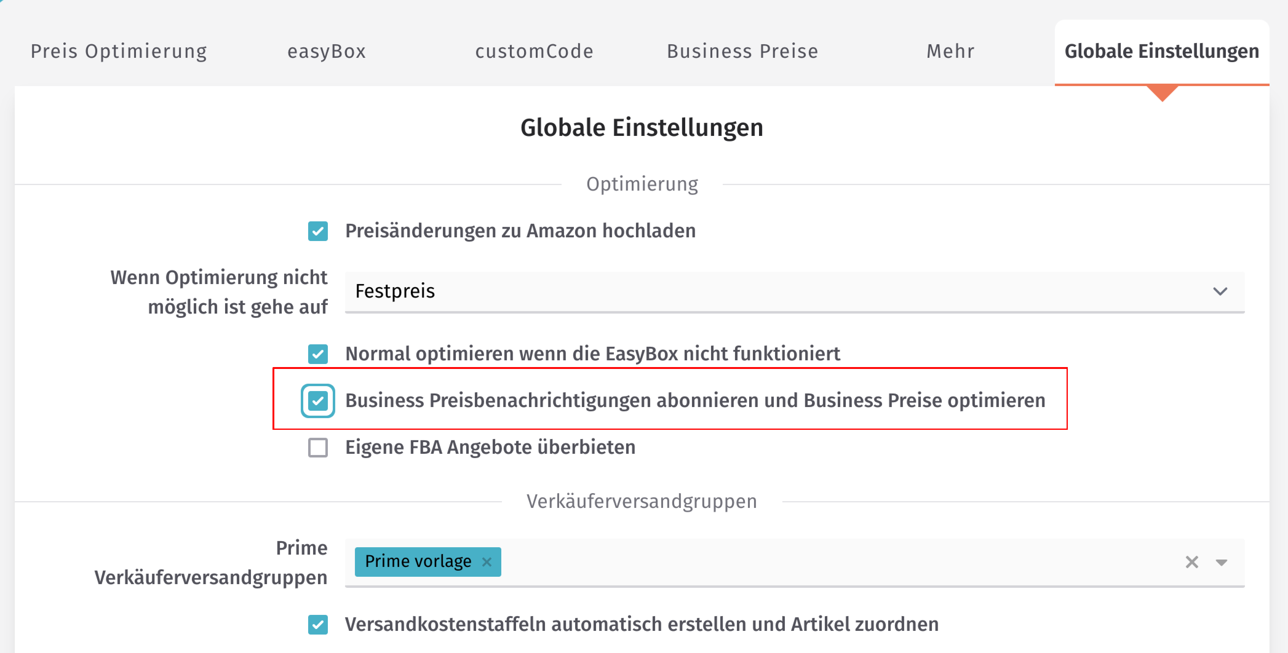 Business Preisbenachrichtigungen abonnieren und Business Preise optimieren