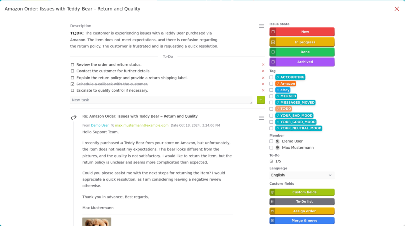 eSagu - HelpDesk - An issue with ToDos and a description