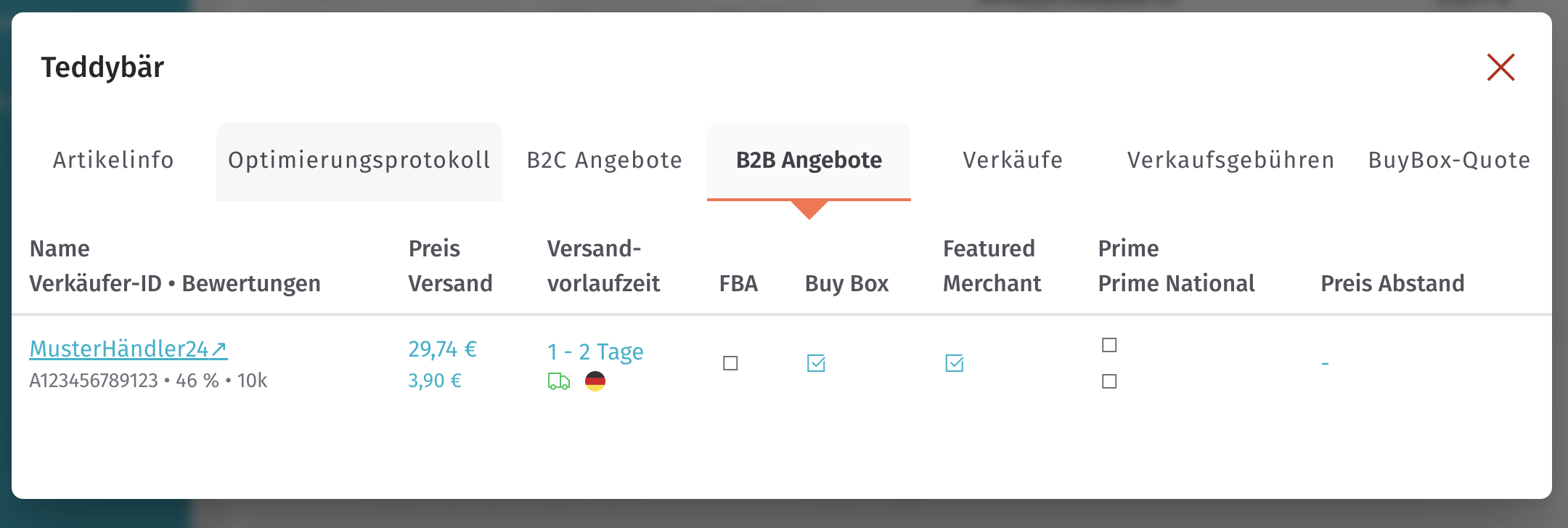 Registerkarte B2B