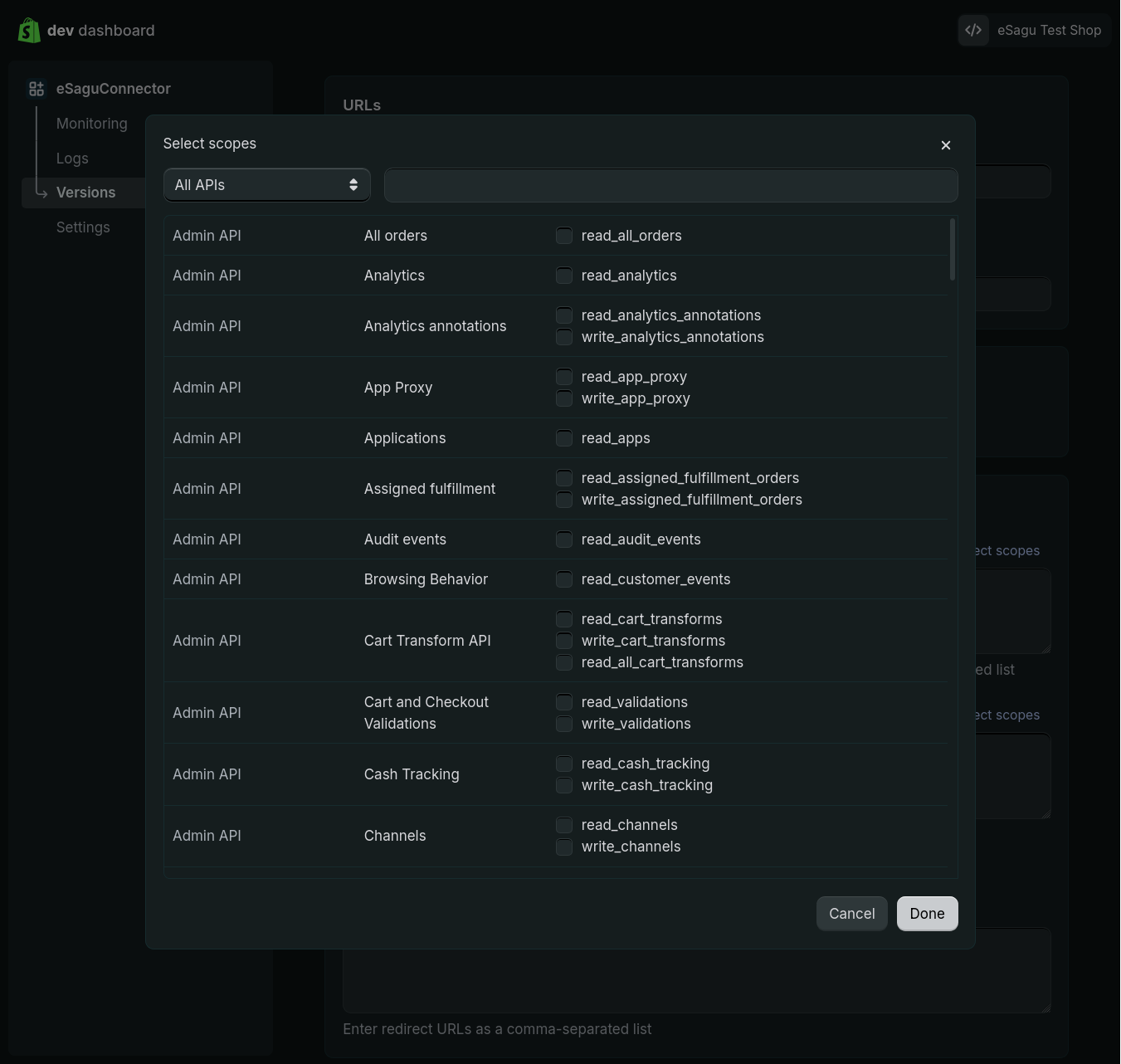 Confirm the selected API permissions